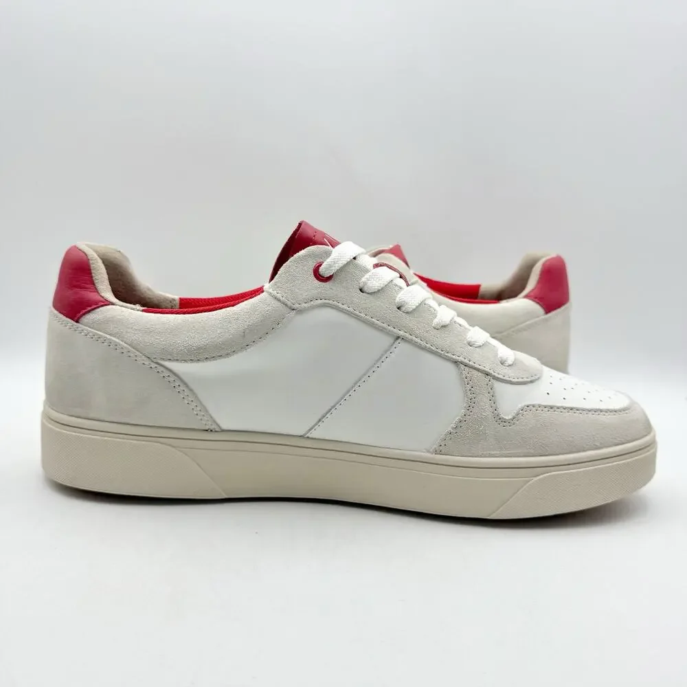 Vionic Womens Kimmie Court Sneakers US 12 M White Red Leather NWOB